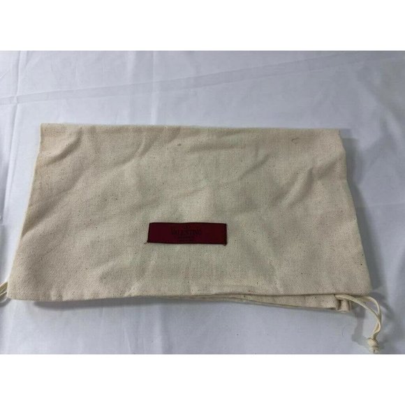 Valentino Dust Bag Storage Cover Pouch Drawstring Cream 13" X 12" - Picture 5 of 6